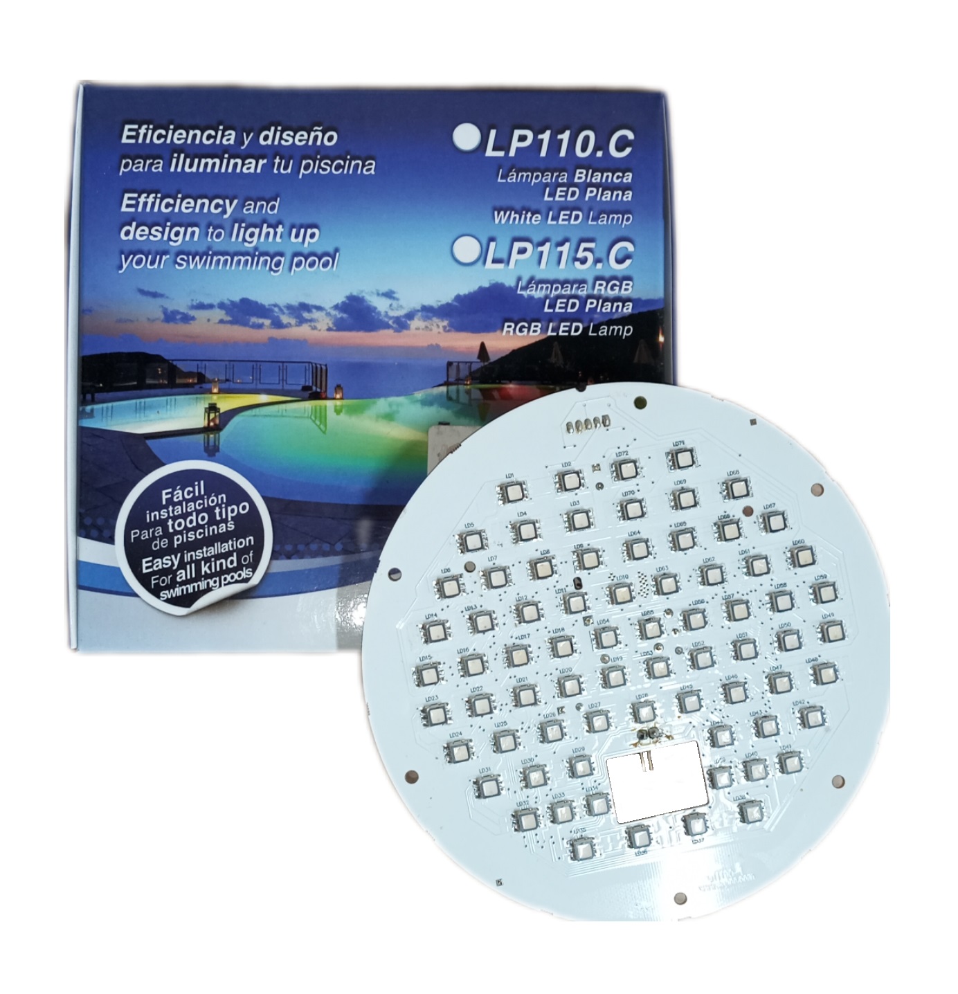 Carte (Proj. 100W) 72 Led 400 Lm 18W Rvb