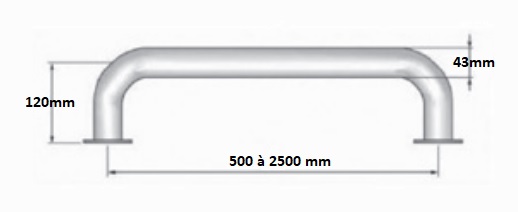 Rampe Inox A Sceller 1000 mm