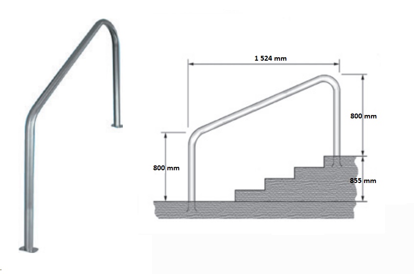 Rampe D'Escalier Avec Platine 1524 mm  L'Un
