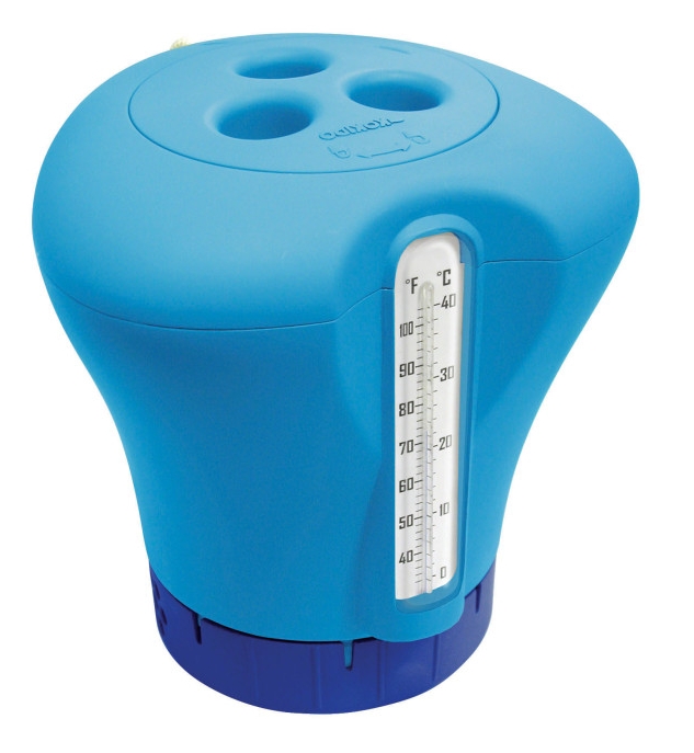 Diffuseur De Chlore Flottant Bleu Avec Thermometre