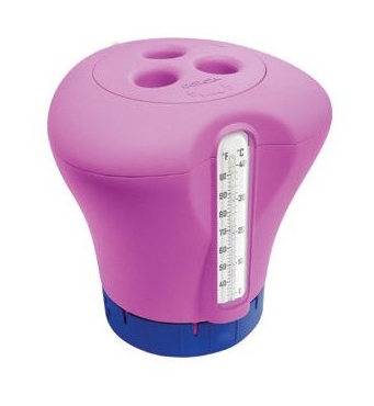 Diffuseur De Chlore Flottant Rose Avec Thermometre