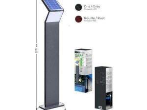 Borne Solaire Gris Anthracite 170 Lm 3W Blanc 5000K