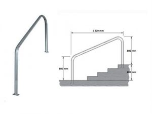 Rampe D'Escalier Avec Platine 1220 mm  L Un