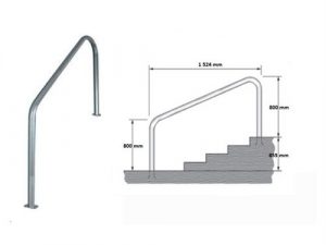 Rampe D'Escalier Avec Platine 1524 mm  L Un