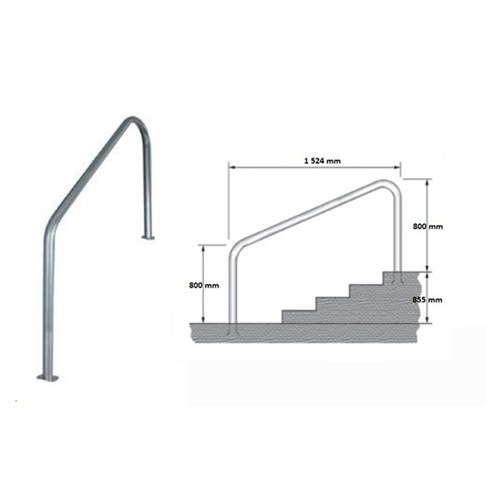 Rampe D'Escalier Avec Platine 1524 mm  L Un