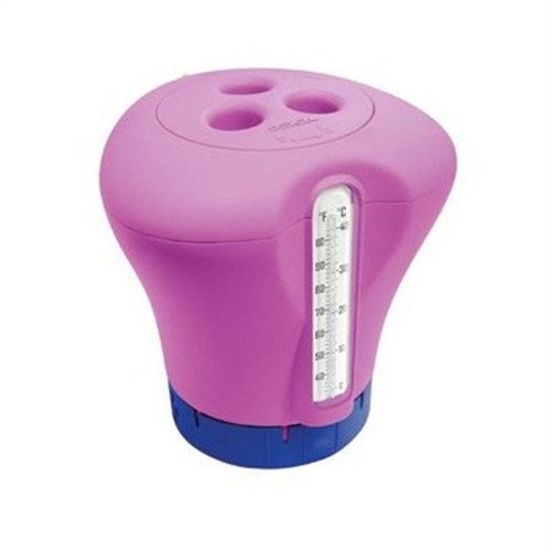 Diffuseur De Chlore Flottant Rose Avec Thermometre
