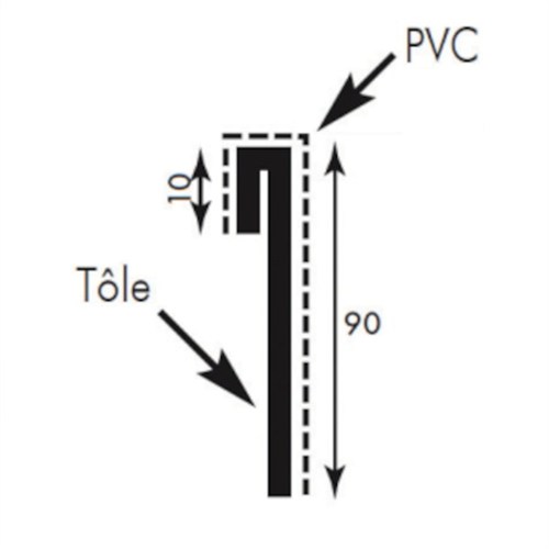 Tole Colaminee Plate 2 Mx0.09 M + 1 Raidisseur