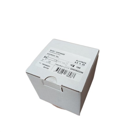 Rivet De Fixation 4.8X25 Boite + Gencod 100 Rivets